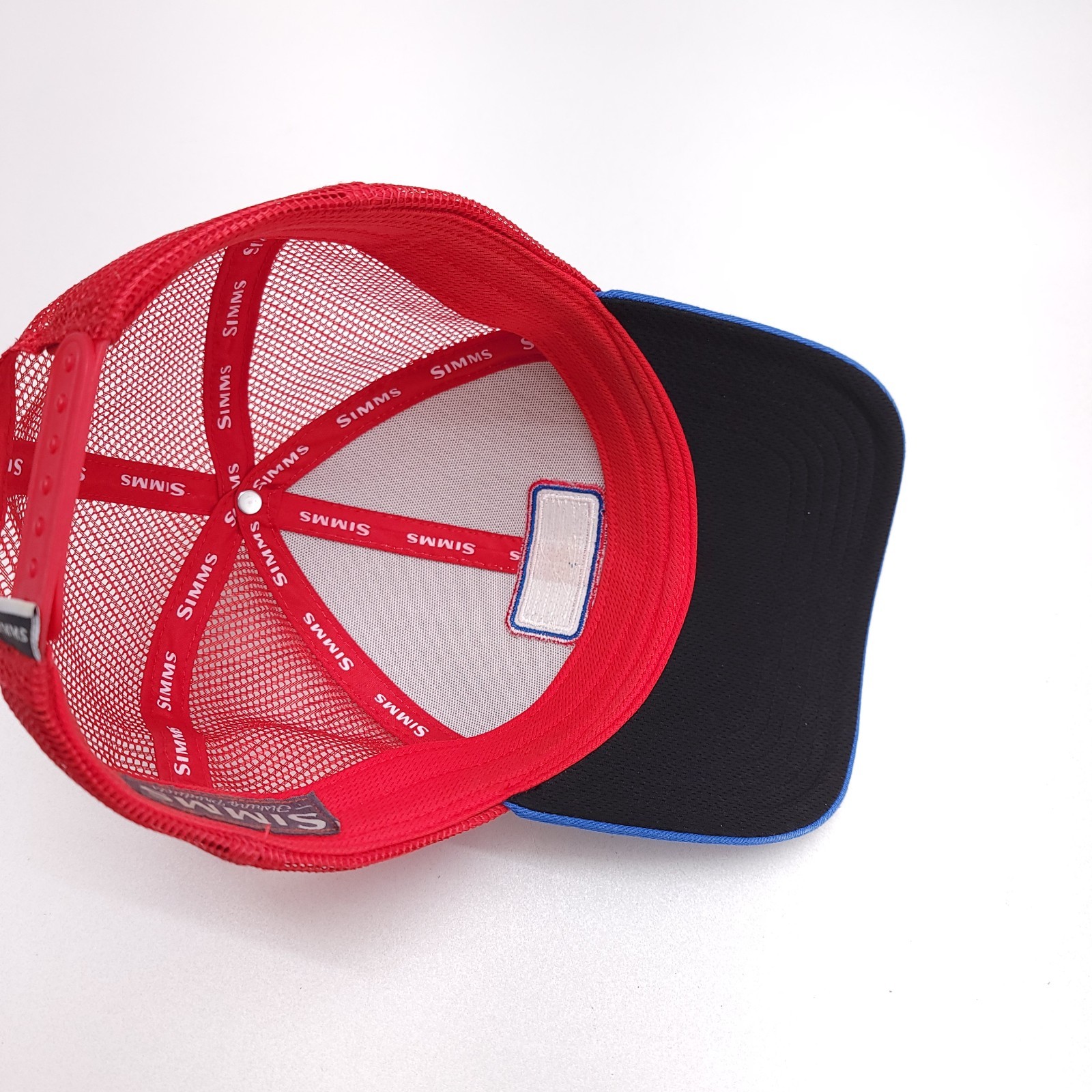 Simms Fishing Hat Tuna Icon Patch Trucker Cap Red White Blue Snapback