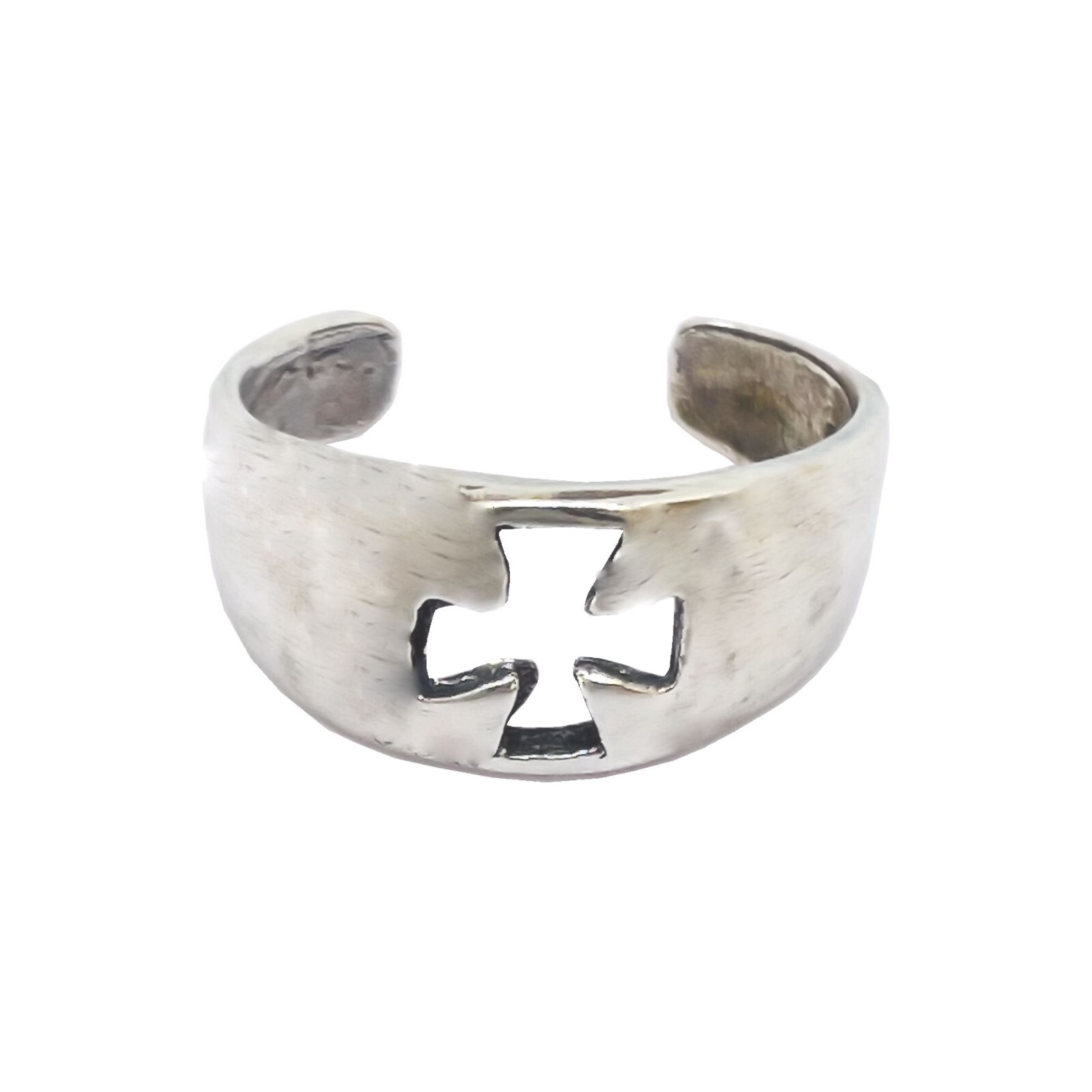 Iron Cross Toe Ring .925 Sterling Silver Adjustable Size from Maui, Hawaii
