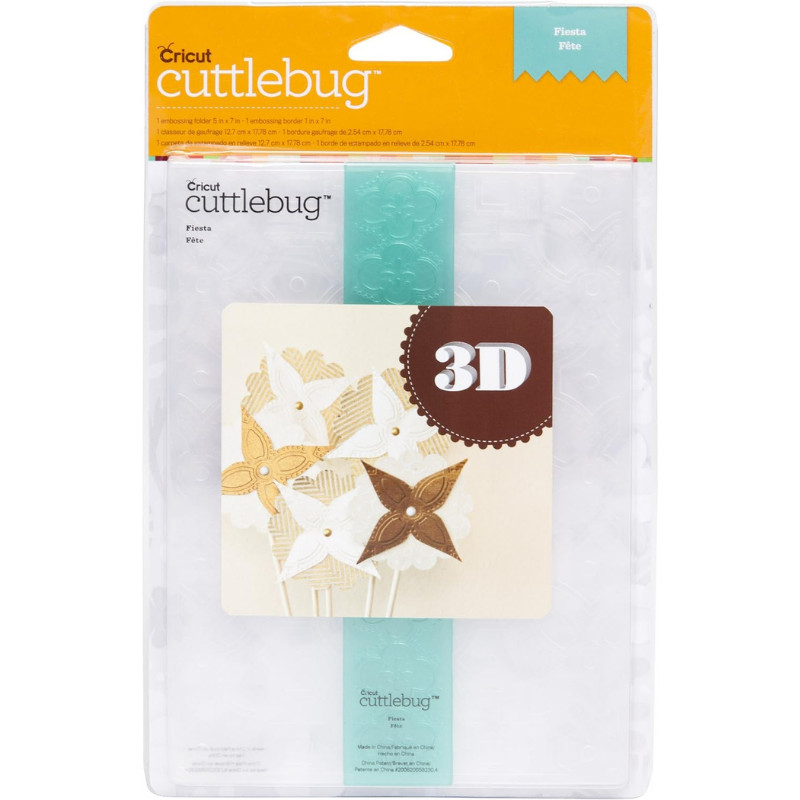 Cricut Fiesta 3D Embossing Folder & Border Set 5”×7” – Cuttlebug Compatible