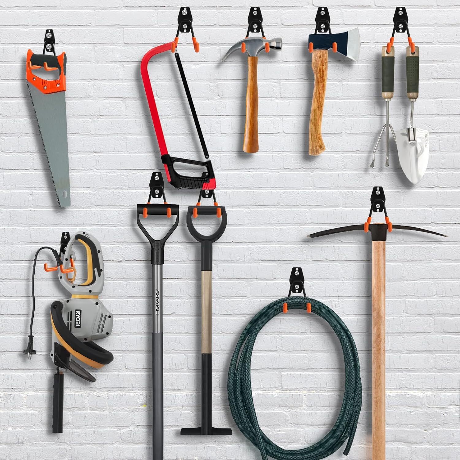 KURUI Heavy Duty Garage Hooks for Hanging, 2 Pack 2.8 Inch, Orange