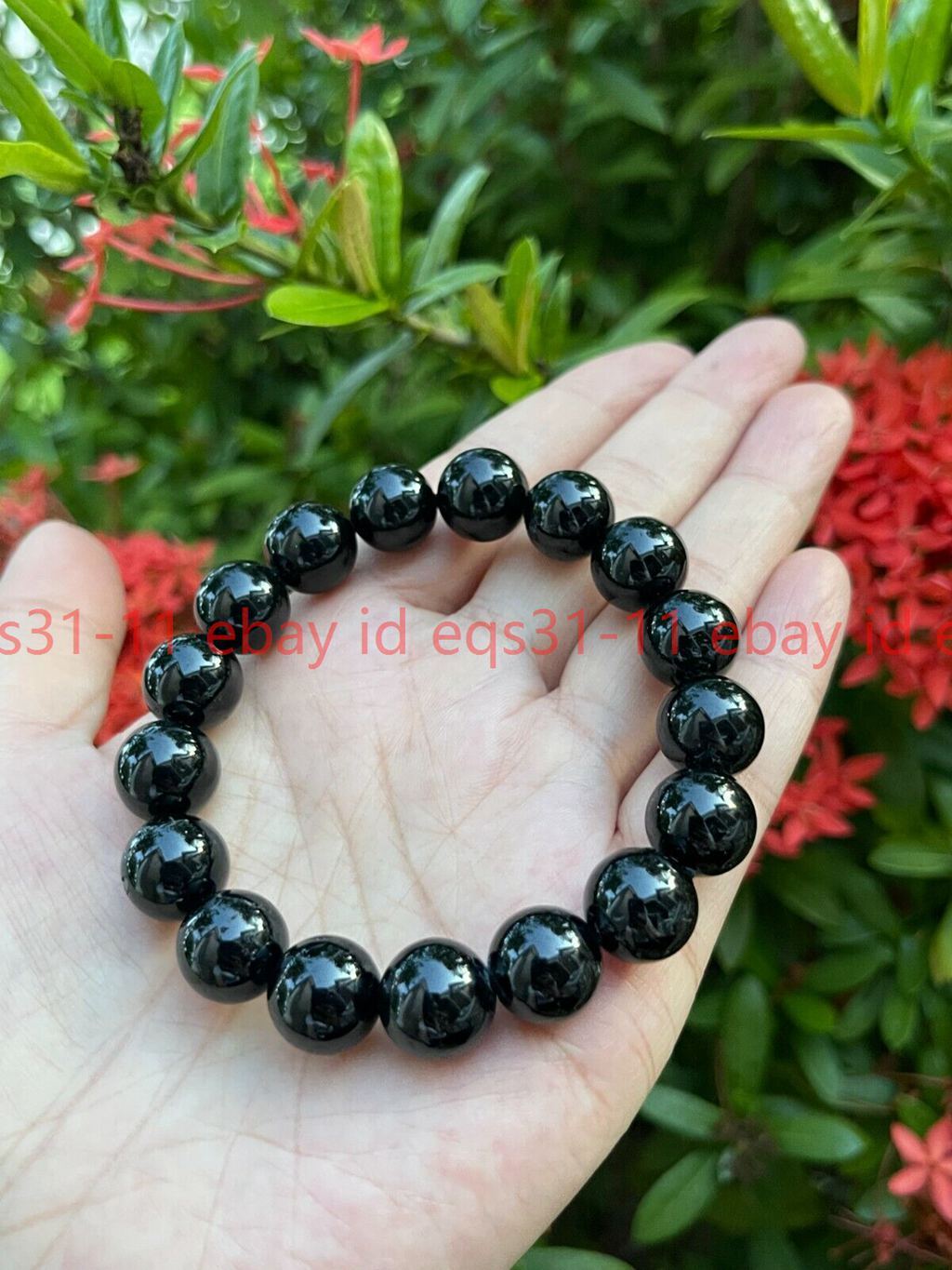 Black Tourmaline Crystal Beads Bracelet 6/8/10mm Genuine Gemstone Bracelet 7.5''