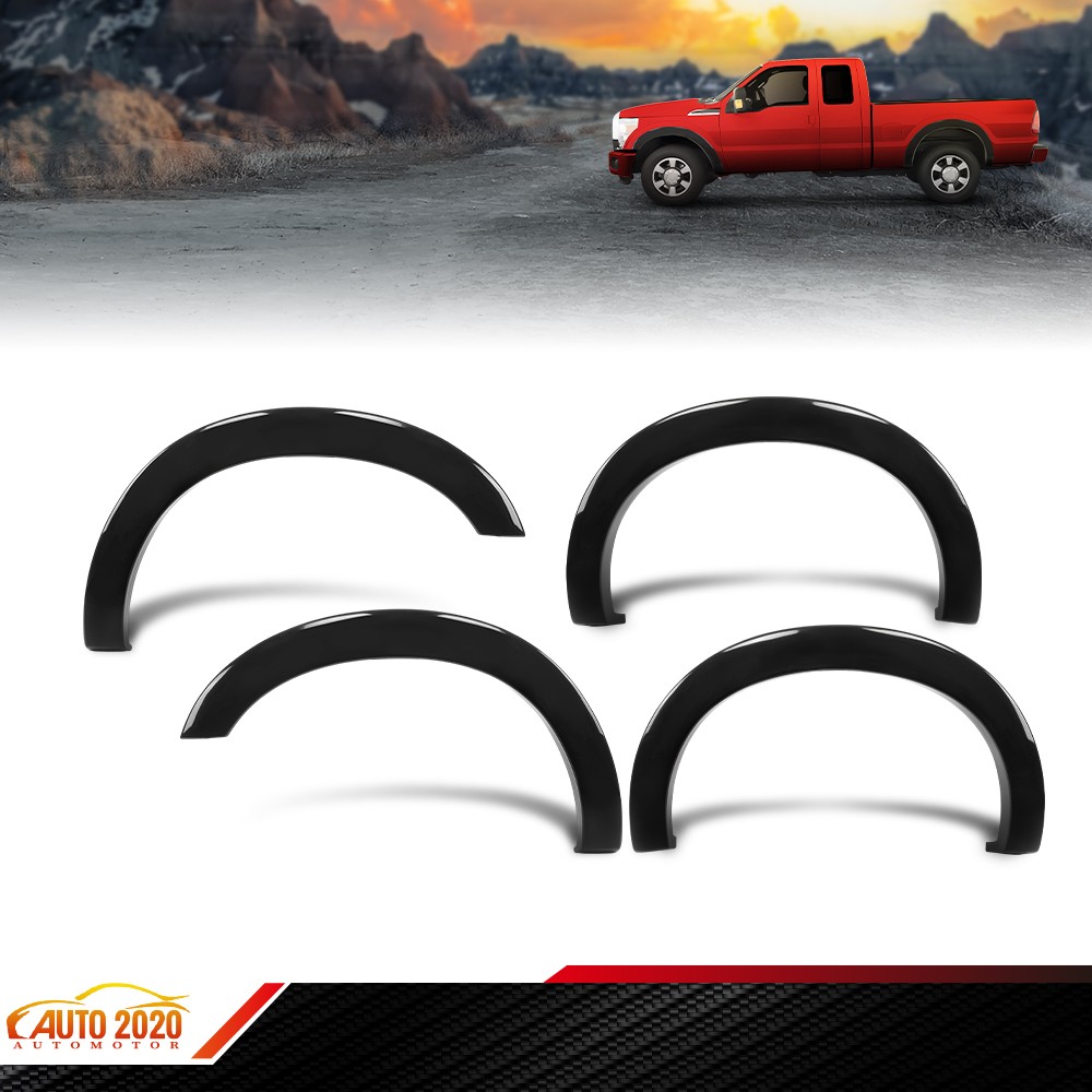 4PC Fender Flares Factory Style Fits 2011-2016 Ford F-250 F-350 Smooth Black