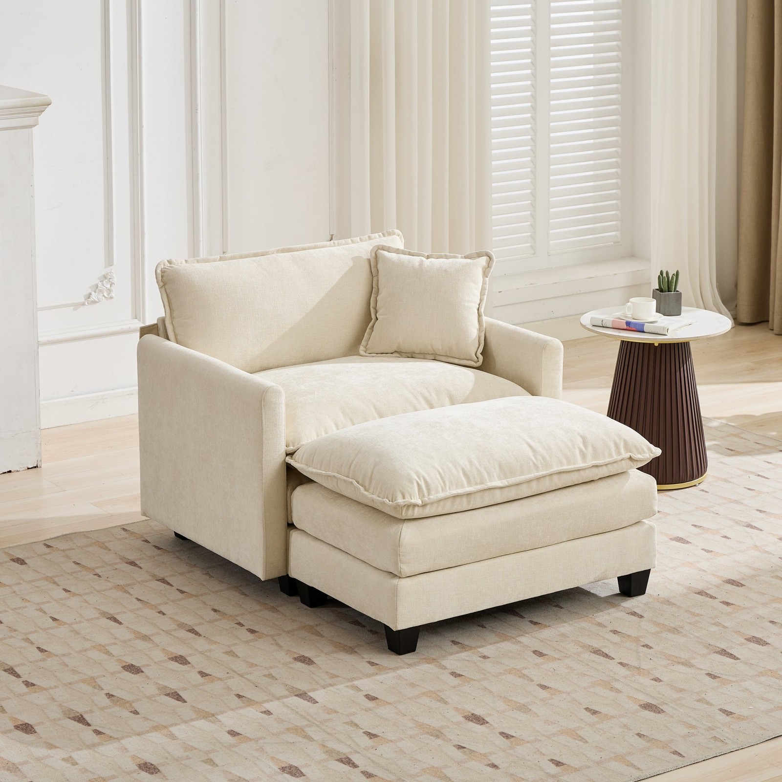 Cloud Sofa Single Seat (Ottoman is not included), Modern Sectional Couch,