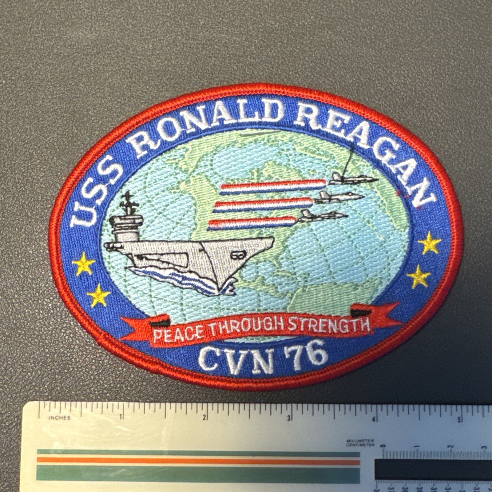 USS RONALD REAGAN CVN-76 Aircraft Carrier Ship's Crest Patch 5” Rare
