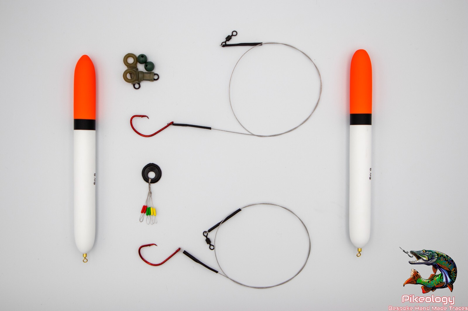 PIKE FISHING - FLOAT STARTER KIT - ALL YOU NEED - RED CIRCLE HOOK TRACE SET