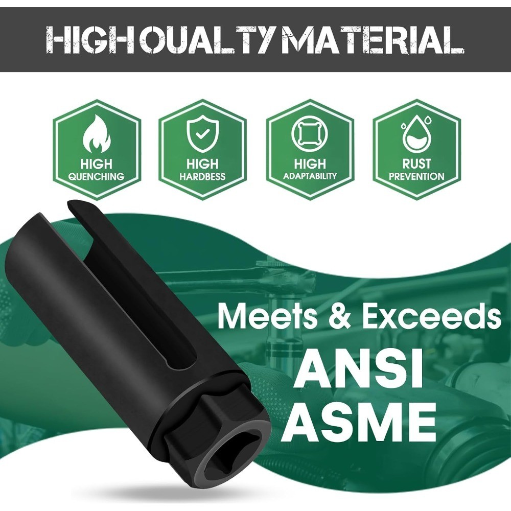 Oxygen Sensor Socket 22mm 7/8 in, 1/2 in Drive O2 Sensor Removal Tool,