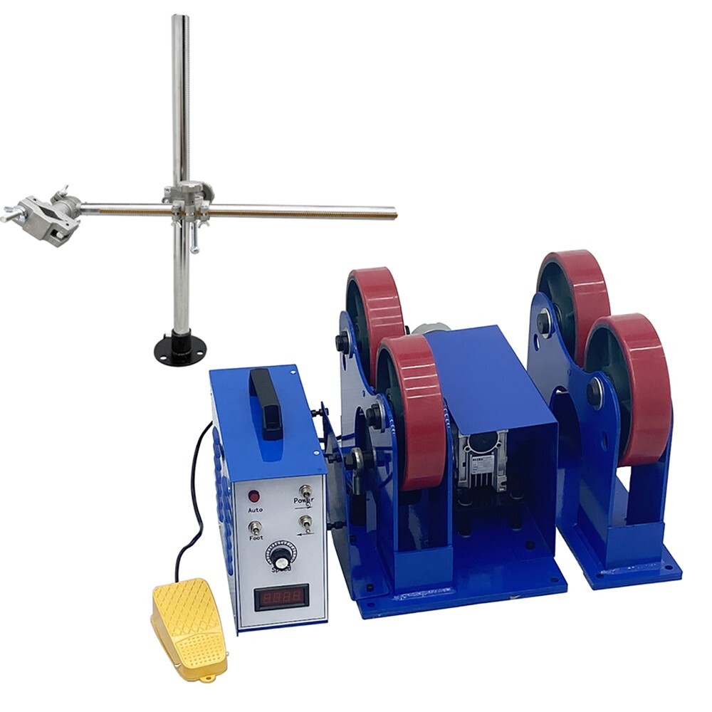 1Ton Electric Welding Tank Turning Rolls 50-600mm Welding Bench w/ Torch Holder