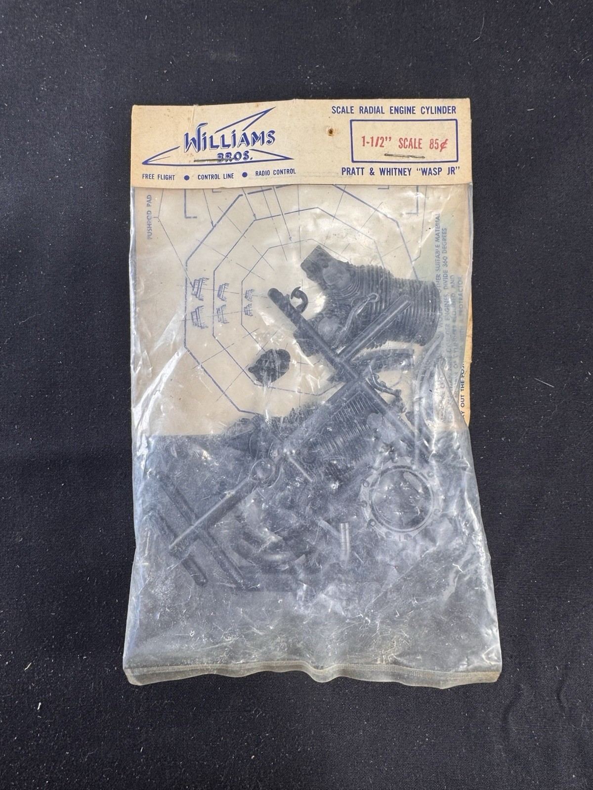 NOS Williams Bros RC Airplane 1 1/2” Scale Radial Engine Cylinder Kit  Wasp Jr