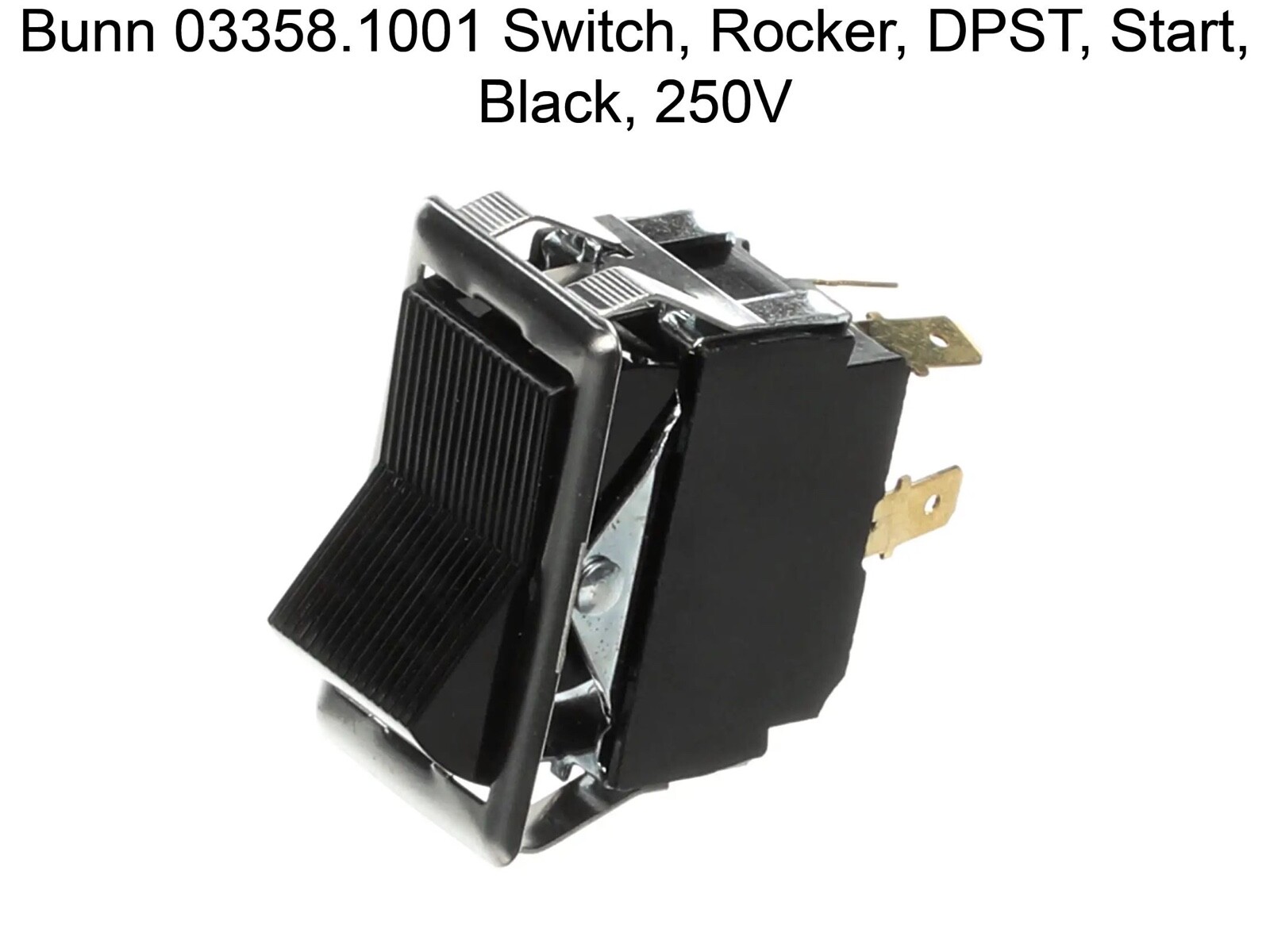 Bunn 03358.1001 Switch, Rocker, DPST, Start, Black, 250V