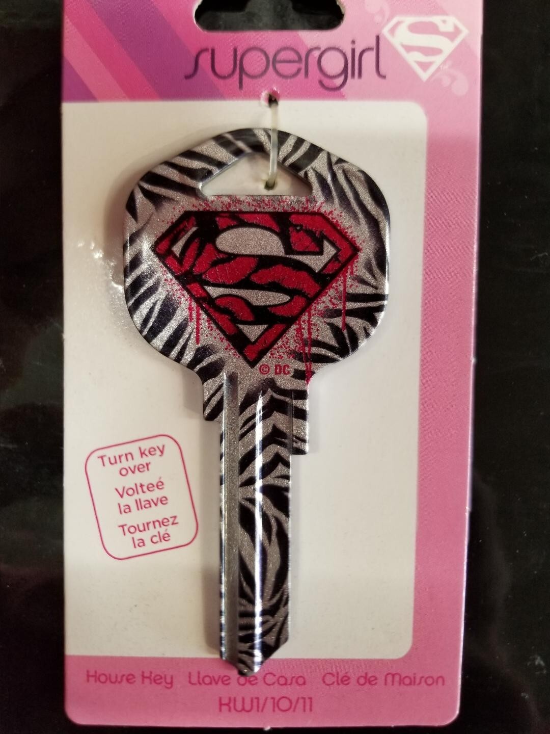 SUPER HERO SUPERGIRL PRINTED KWIKSET KW1/KW10 KEYBLANK - READ DETAILS BELOW
