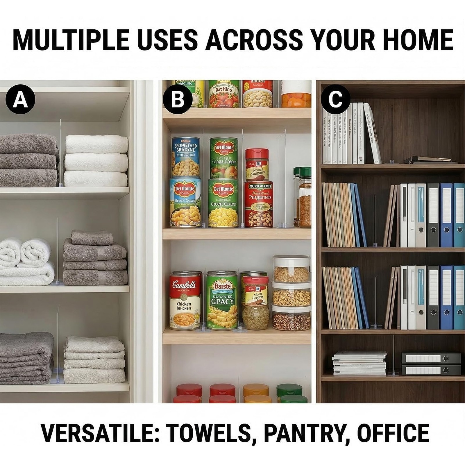Acrylic Shelf Dividers for Closet Organization: Clear Removable 10/11.8" Tall...