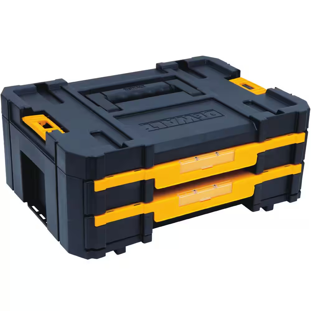 DEWALT TSTAK IV 7 In. Stackable 18-Compartment Double Shallow Drawer Small Parts