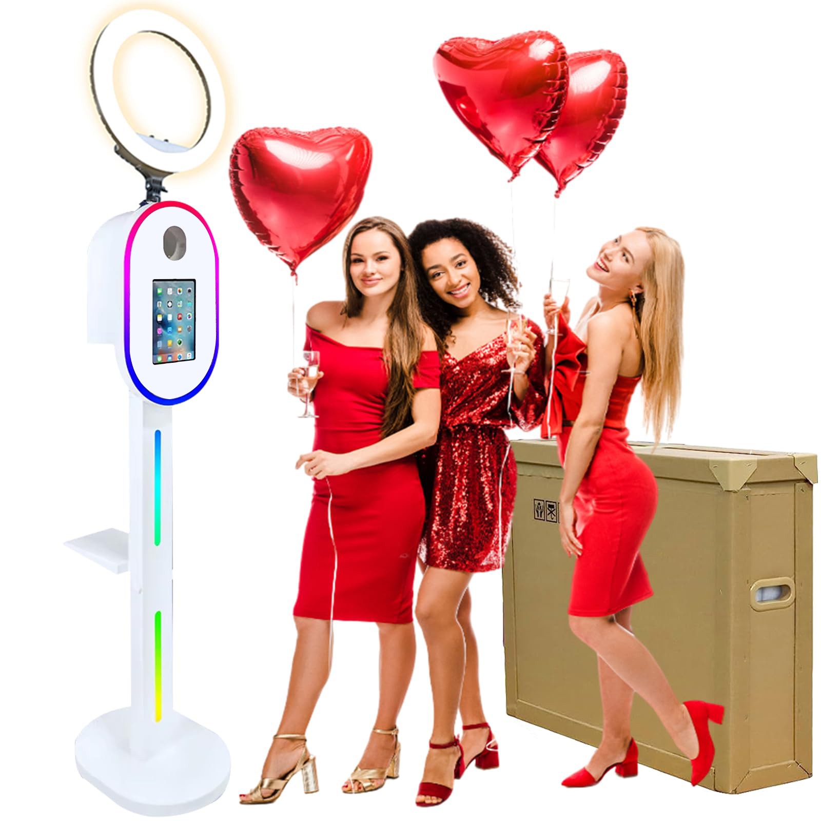 DSLR Photo Booth Portable Selfie Camera iPad Photo Booth Machine w/ 360° Wheels