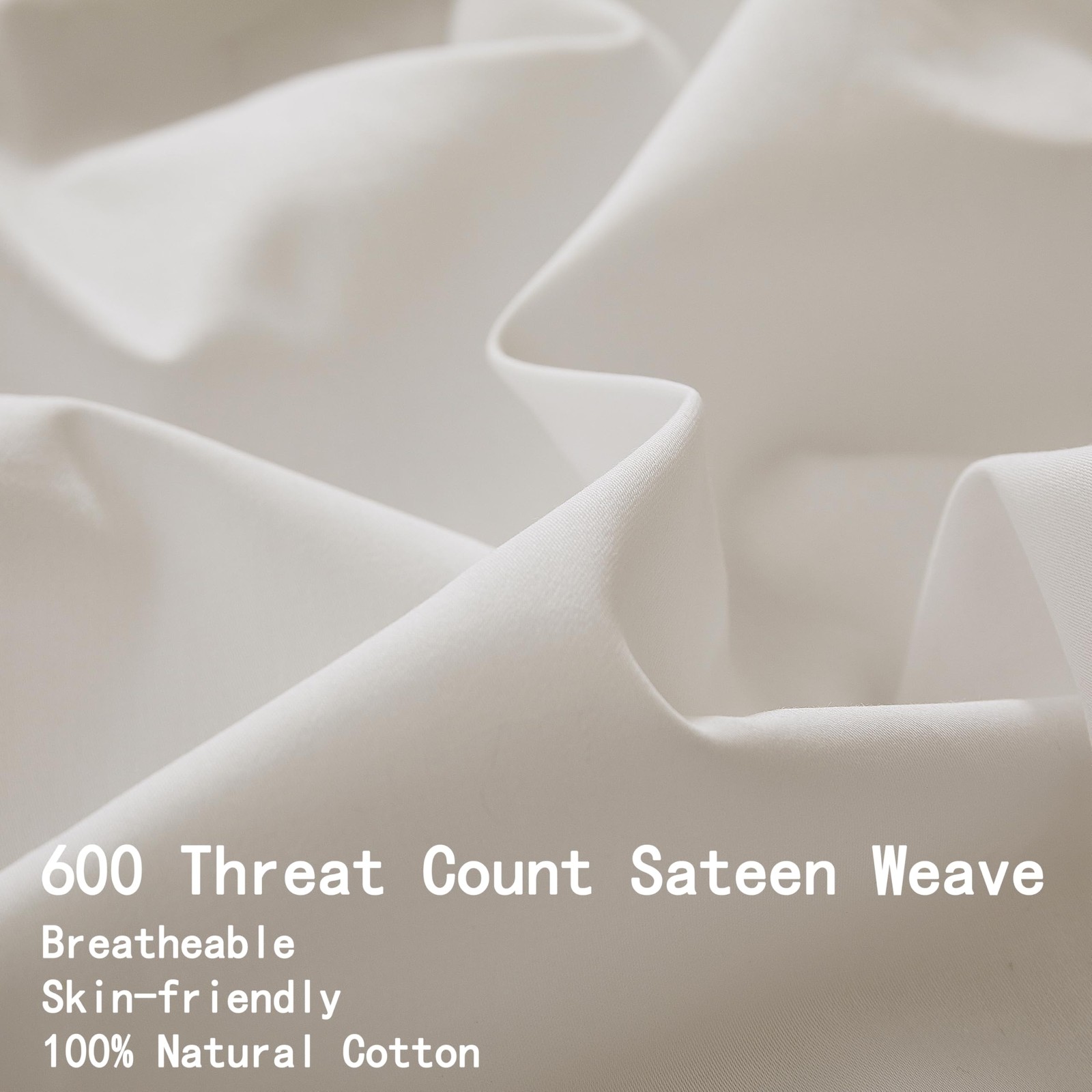Full Size 100% Egyptian Cotton Fitted Sheets 600 Thread Count 16" Deep Pocket