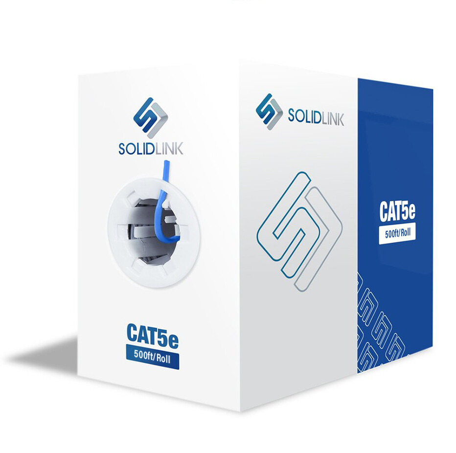 CAT5e 500FT 4/UTP ETHERNET LAN CABLE 350MHZ BULK BOX RJ45 NETWORK WIRE Blue