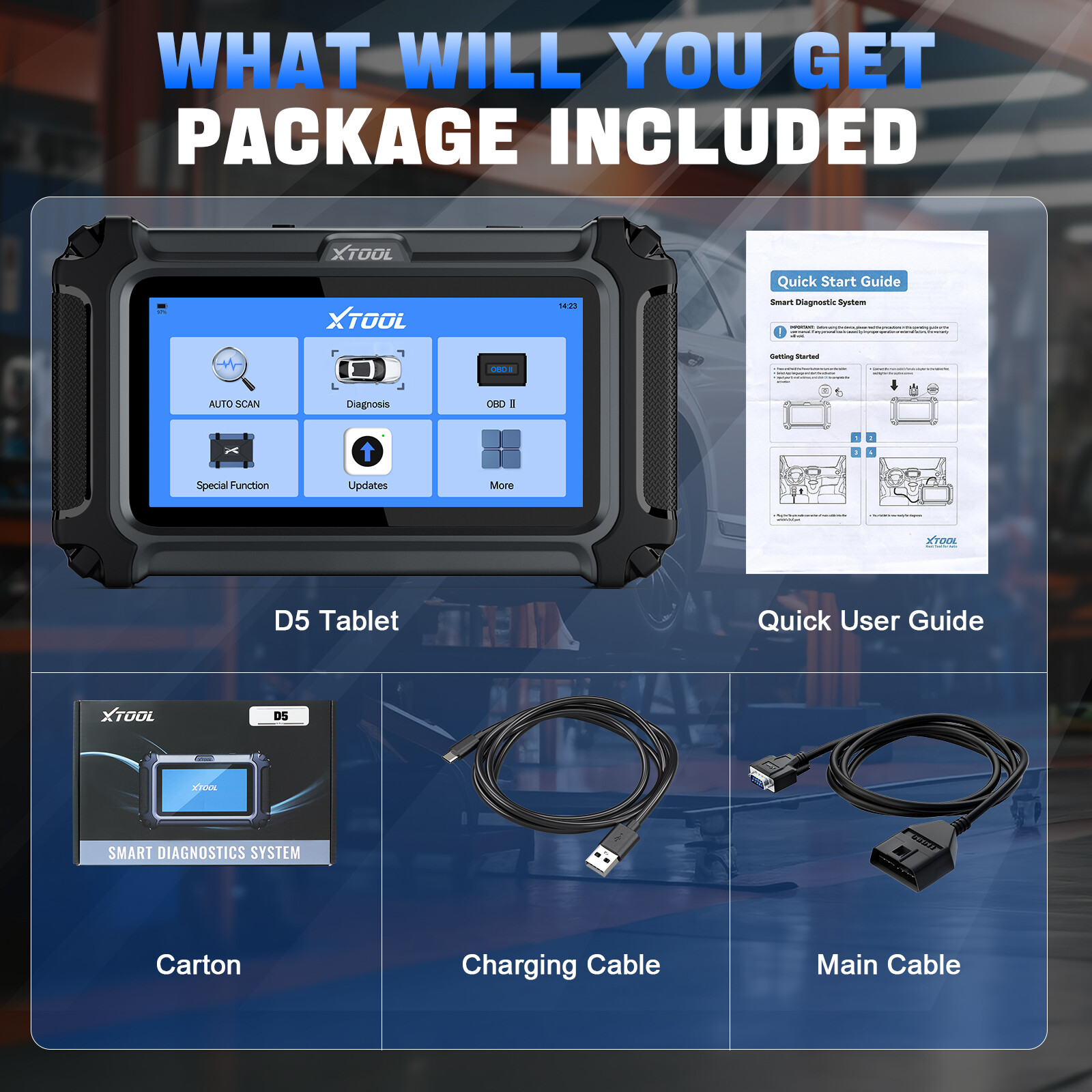 NEW XTOOL D5 Car OBD2 Scanner TCM ABS SRS Engine Code Reader Diagnostic Tool FCA