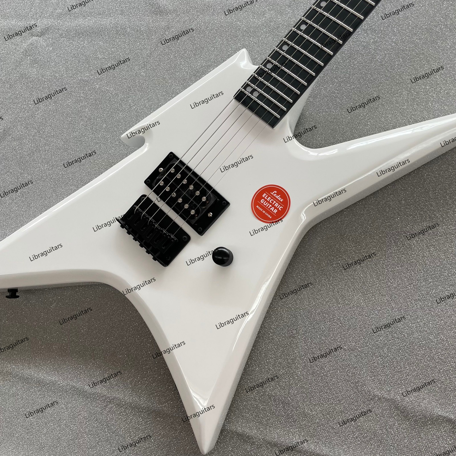Electric Guitar Stainless Rounded Fret Edge Bone Nut Solid Body 6 Strings White