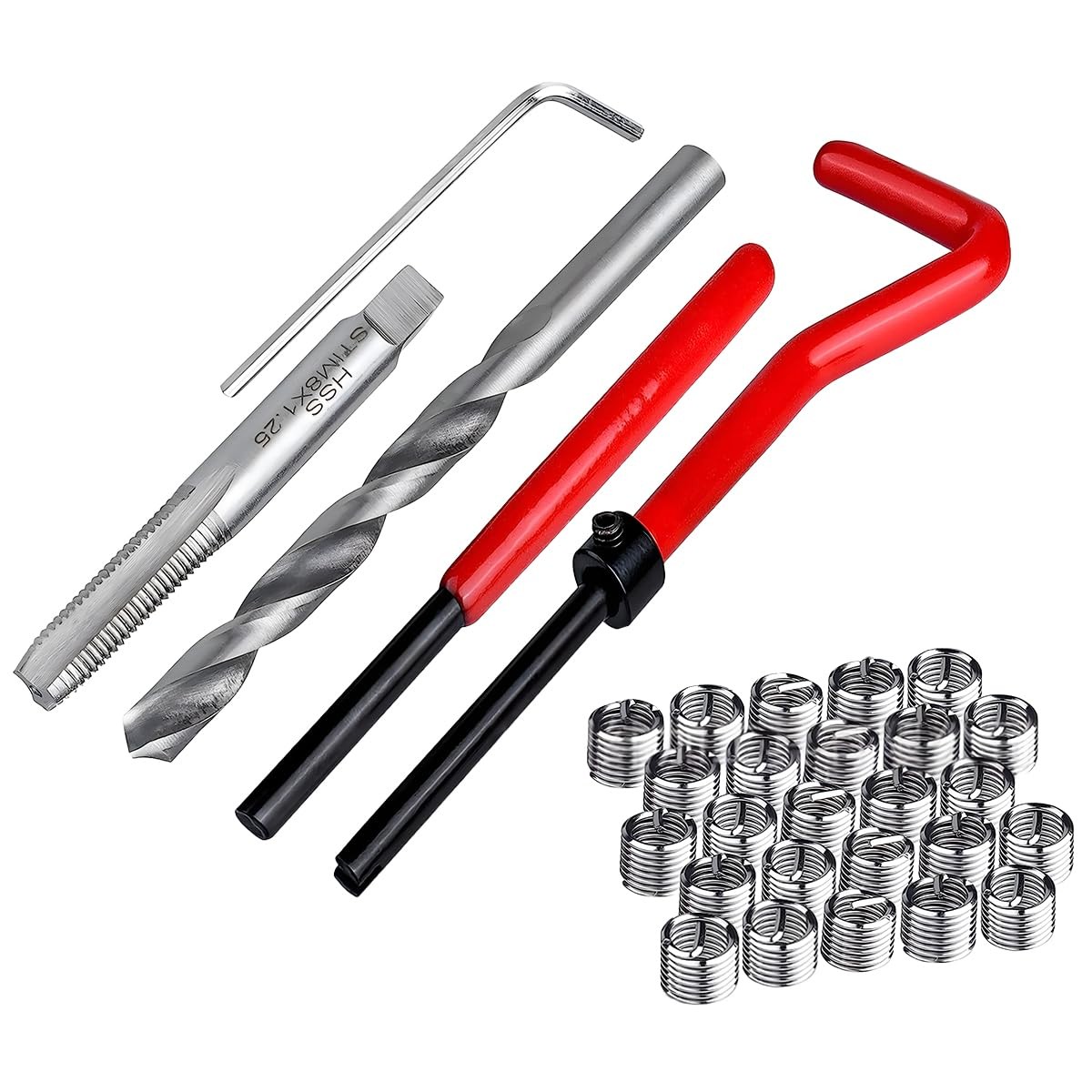 UHANBUT 30PCS M6 x 1.0mm Thread Repair Insert Kit, Car Stainless Steel Helico...