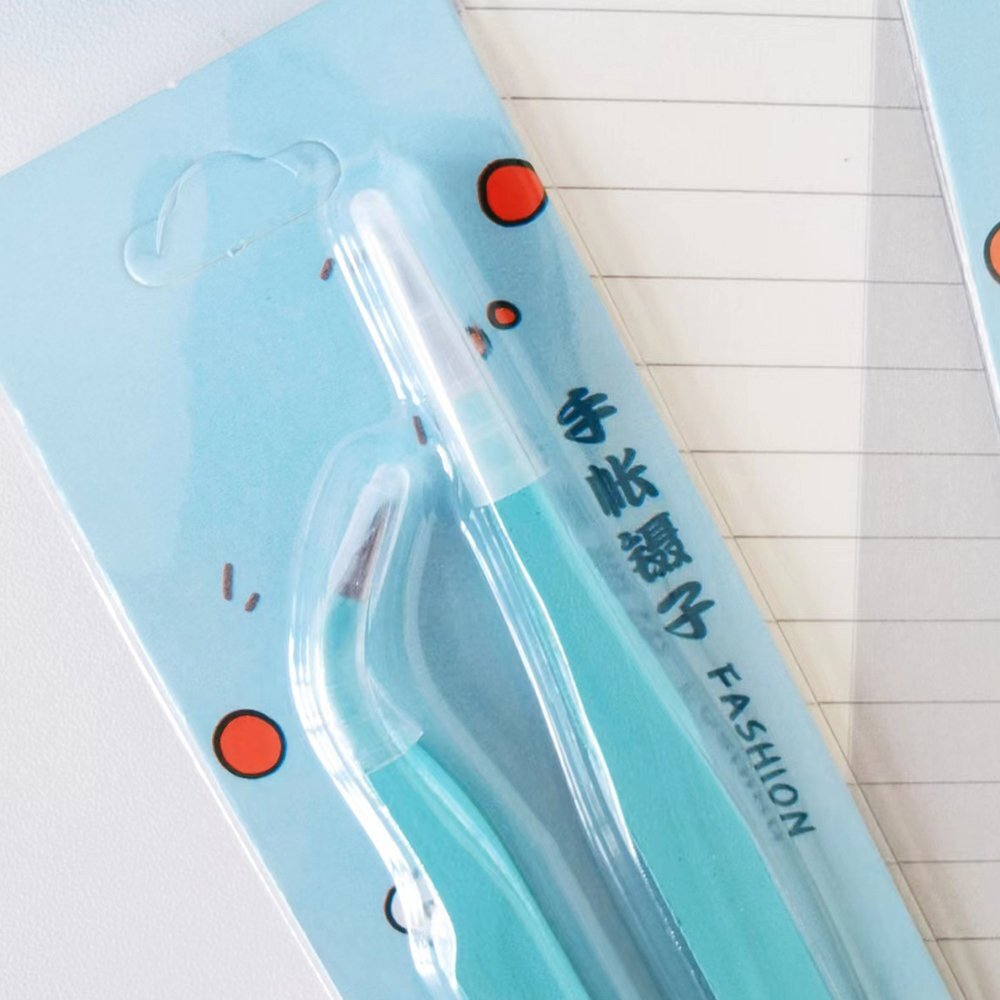 2Pcs/Set Stainless Steel Tweezers Straight Head & Curved Head DIY Crafts Tool