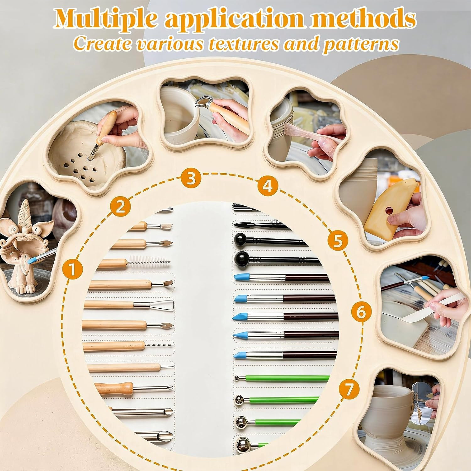 42Pcs Pottery Tools Kit for Sculpting,Clay Tools Sculpting Kit,Ceramic Tools for