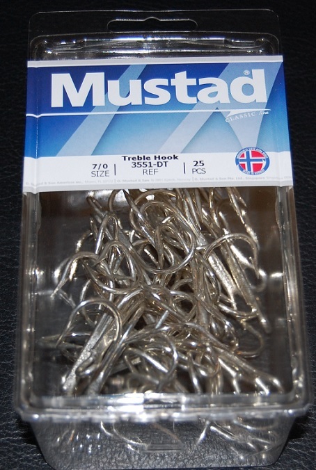 25 Pack Mustad 3551-DT Size 7/0 Duratin Saltwater Treble Hooks 3551DT-70