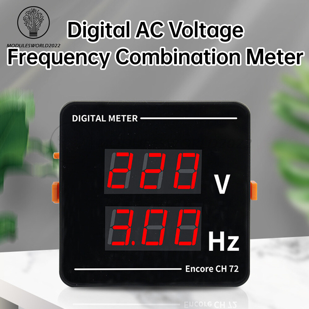 AC50-500V Voltage Frequency Meter Digital LED Display Voltage Tester 10.0-99.9Hz