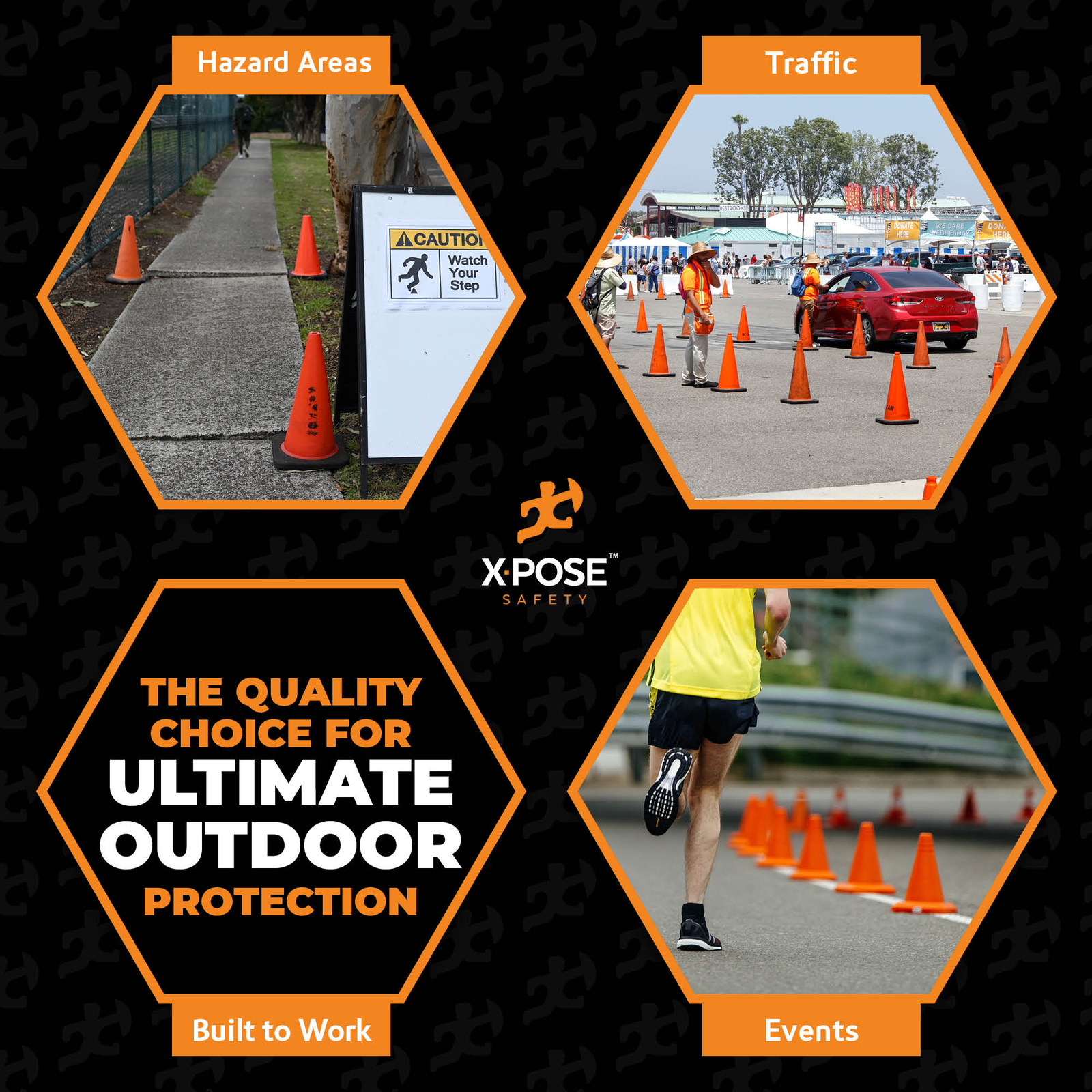 48 Orange Traffic Cones 18 Inch , Multipurpose PVC Plastic Safety Cone