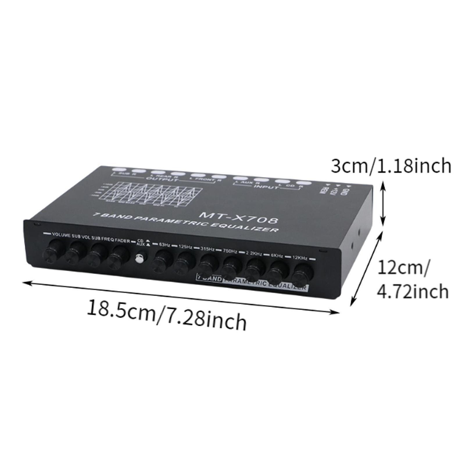 7 Band Parametric Equalizer 7 Band Equalizer Car Audio, with CD AUX Input Select