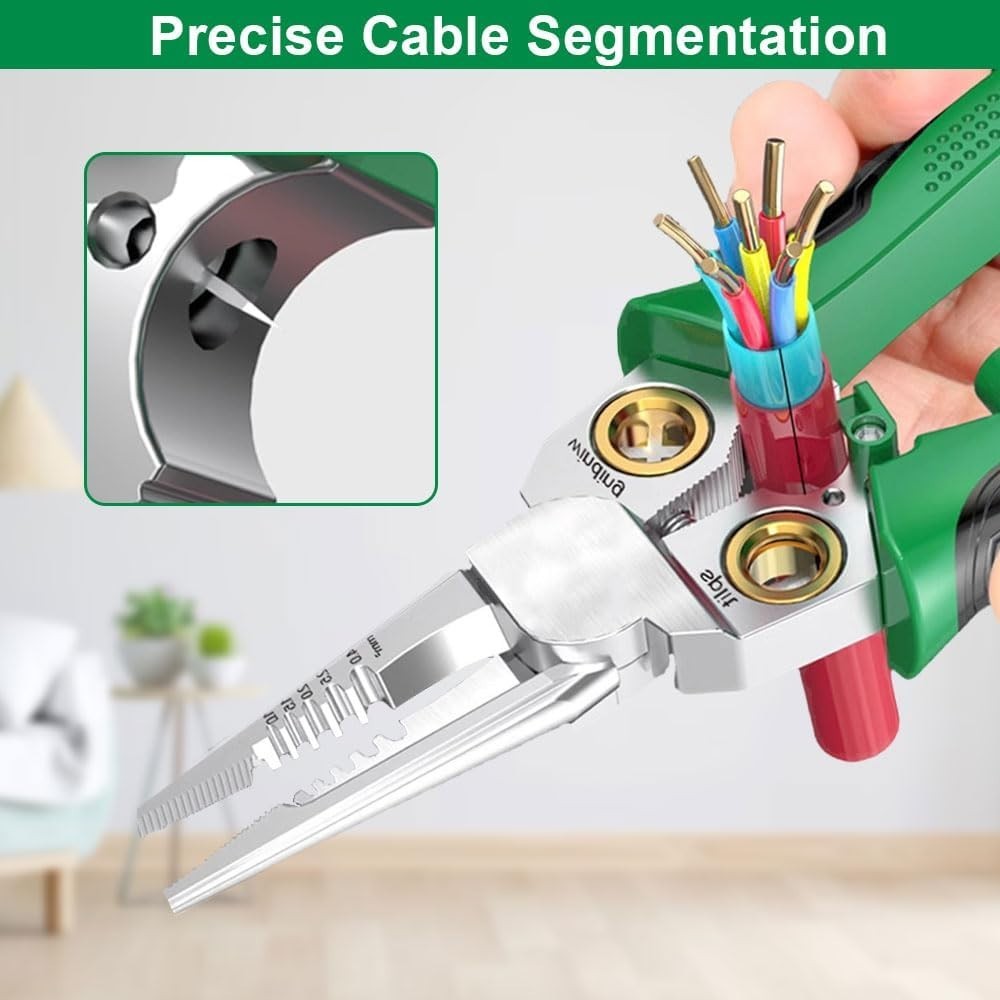 8-in-1 Wire Stripper with Voltage Tester – Multi-Function Electrician Tool, Wire