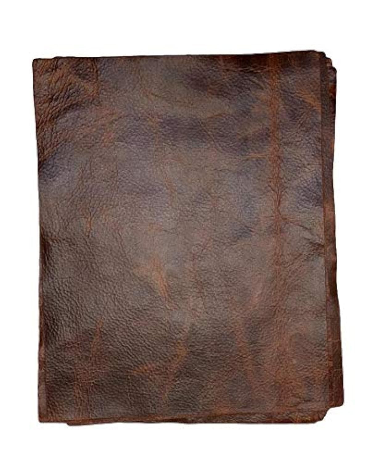 Distressed Cowhide Pull Up Leather Bourbon Pre Cut Piece 8.5x11 Inch