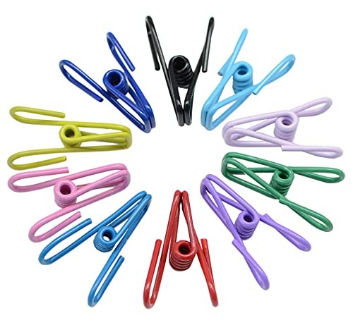 30 Pcs 2 Inch 10 Different Random Colors Chip Clips, PVC Coating High