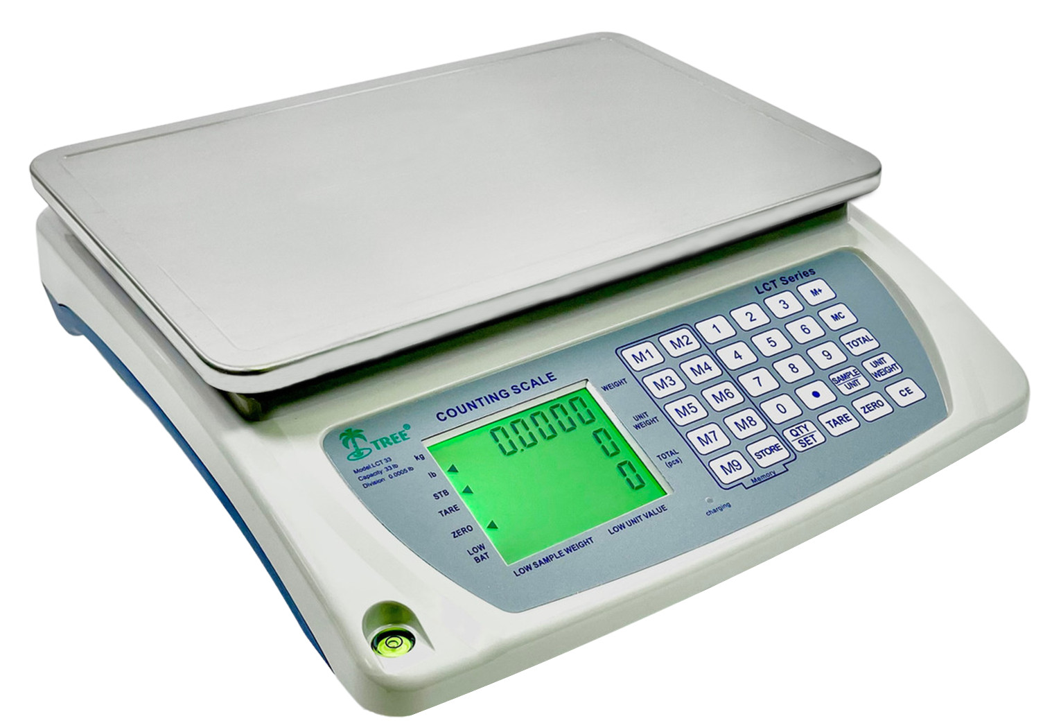 Tree LCT x 3 Large Counting Scale 3.3 lb x 0.00005 lb, 9×13″ Pan, Backlit LCD