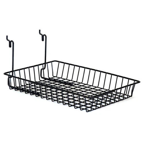 ** 5 Pack ** Pegboard Black Baskets 10"w x 14"d x 2"h