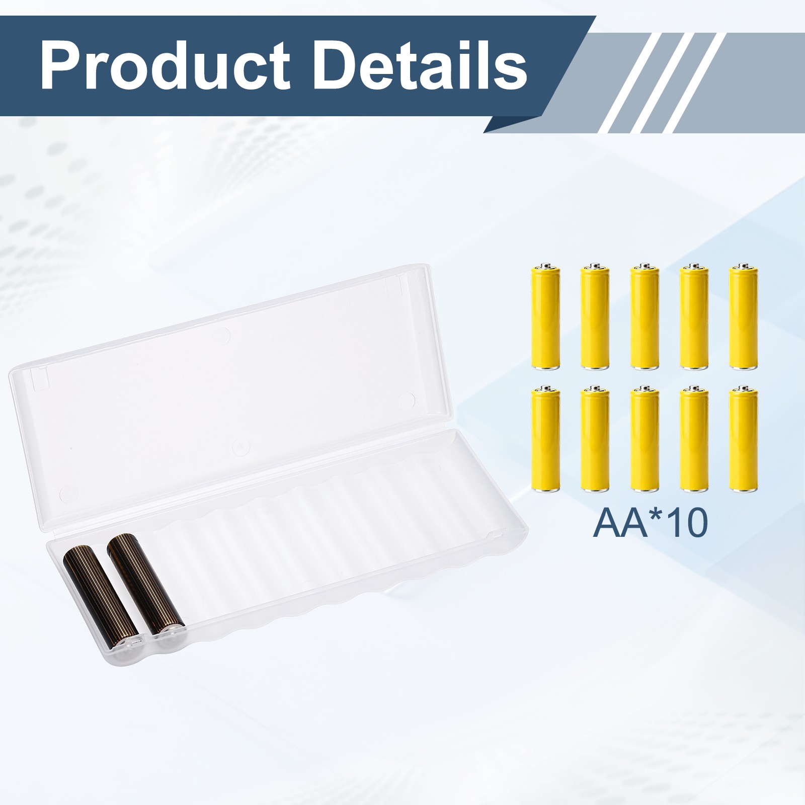 Battery Organizer Storage Box, 10 x AA Batteries Clear Storage Case Holder 2Pcs