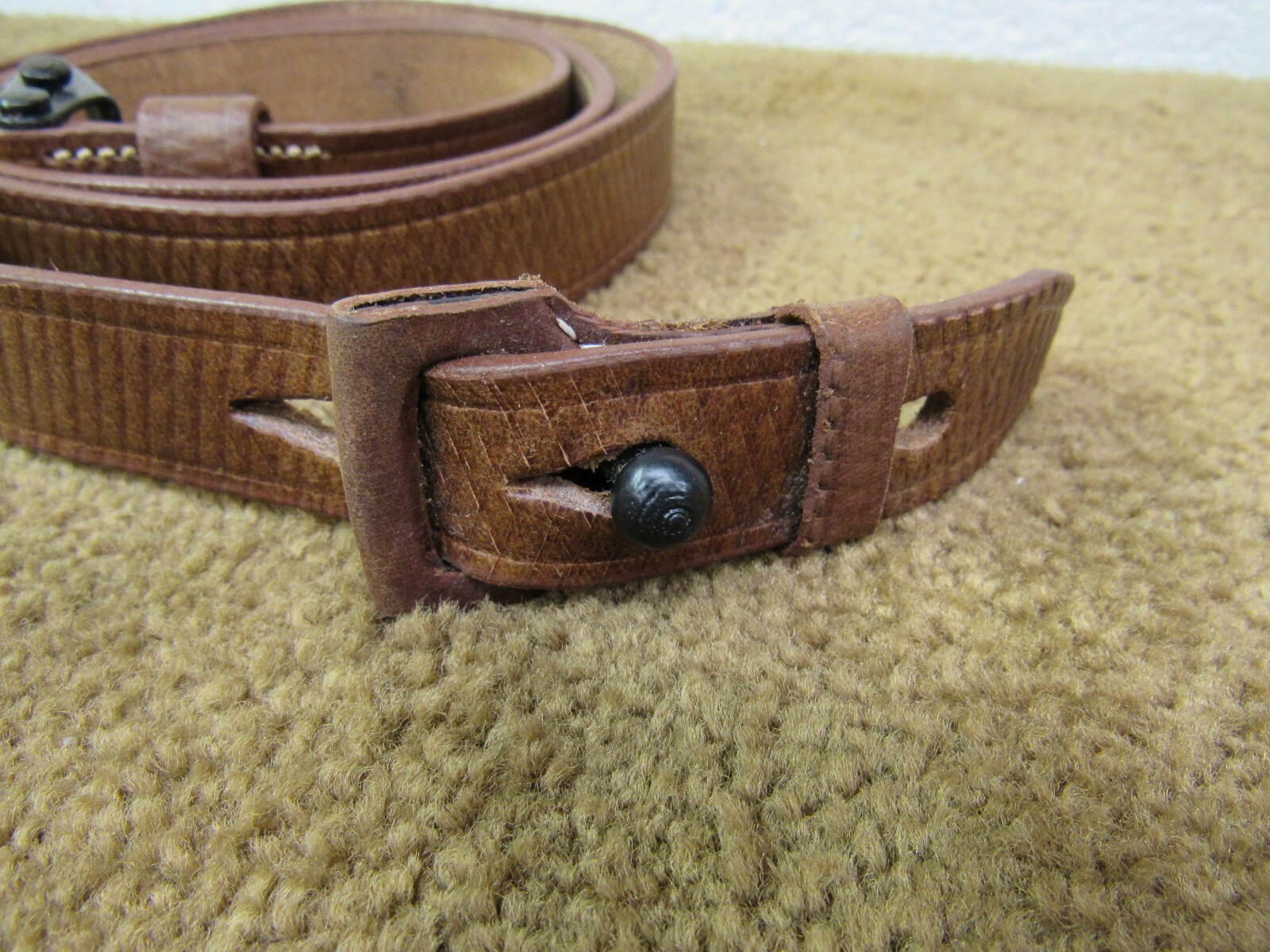 WW2 German K98 Mauser Leather Sling Maker Code & Date Stamp Yugo M48 Repro