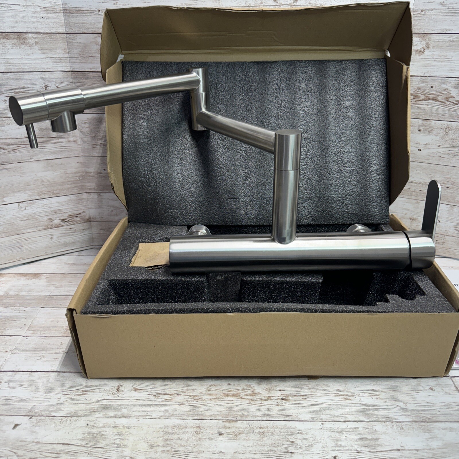 FLWUEUE Wall Mount Kitchen Sink Faucet 8" Center Folding Commercial Faucet