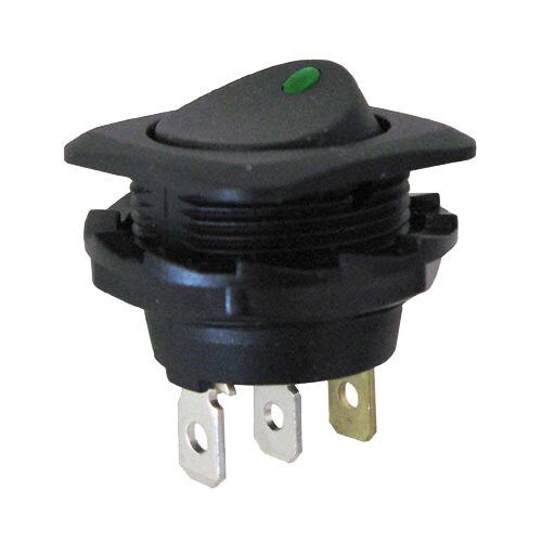 12V Threaded Nut Mount Square Bezel Round Lighted Rocker Switch / Toggle Switch