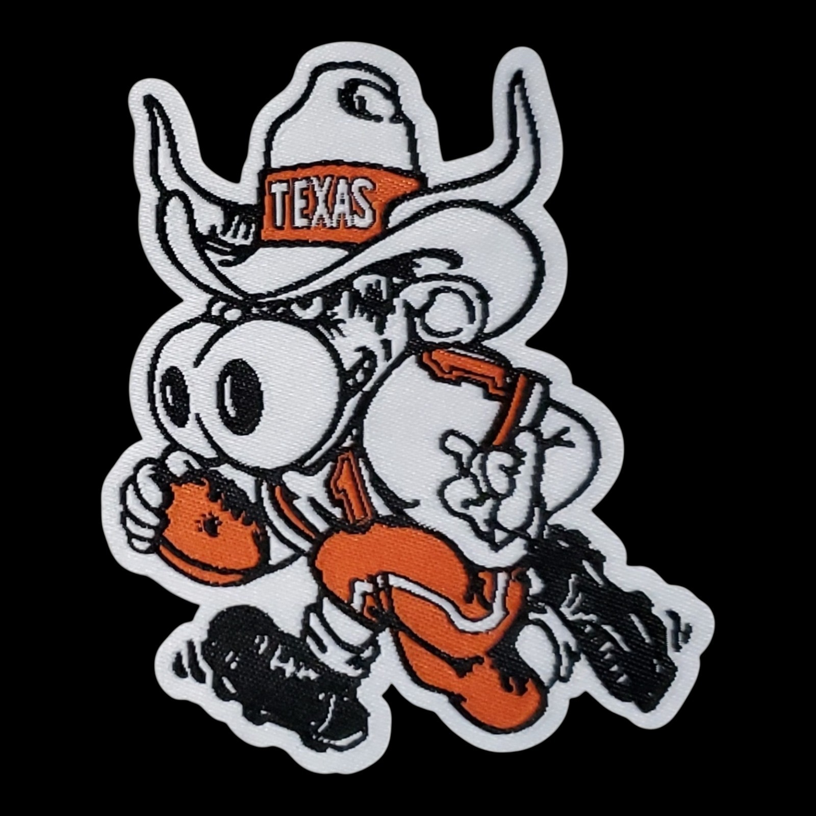 Texas Longhorns Vintage Woven Style Patch. Iron On Backing. 3"x 2.5"
