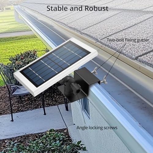 2-Pack Adjustable Gutter Mounts for Solar Panels & Security Cameras, Black