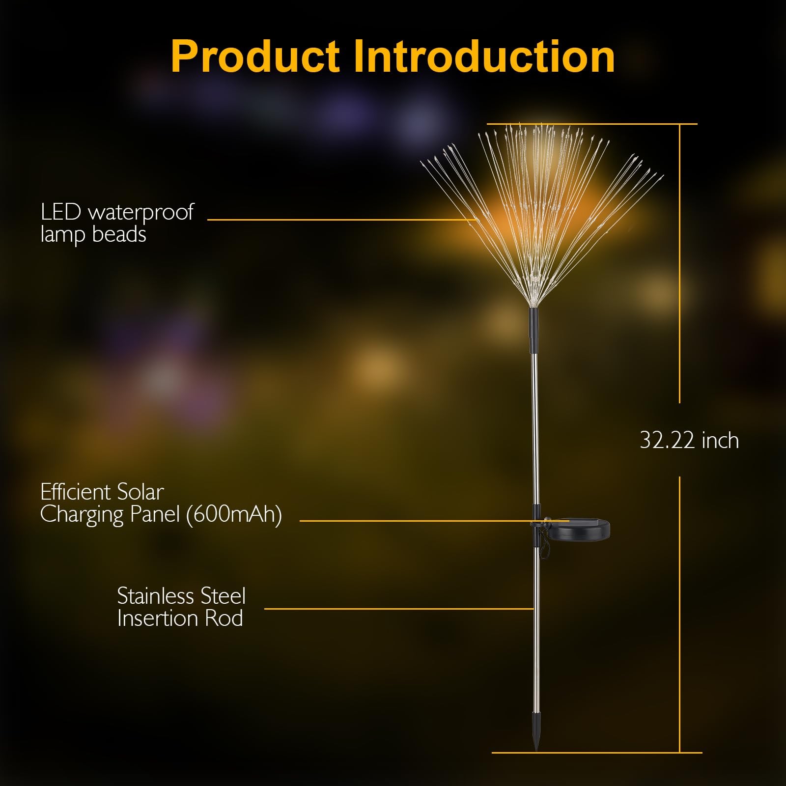 Solar Lights Outdoor, 150 LED Firework Light with 8 Modes Solar Garden Light ...
