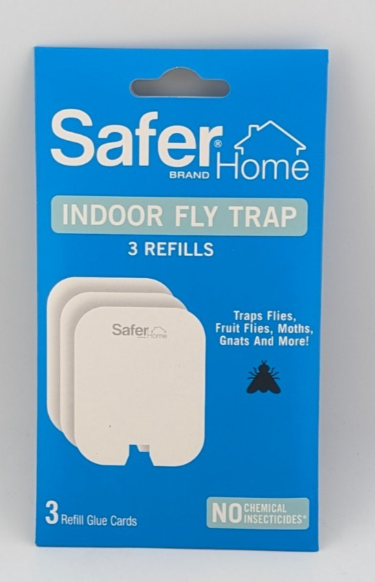 Safer Home Indoor Fly Trap 3 Refill Glue Cards No Chemical Insecticides