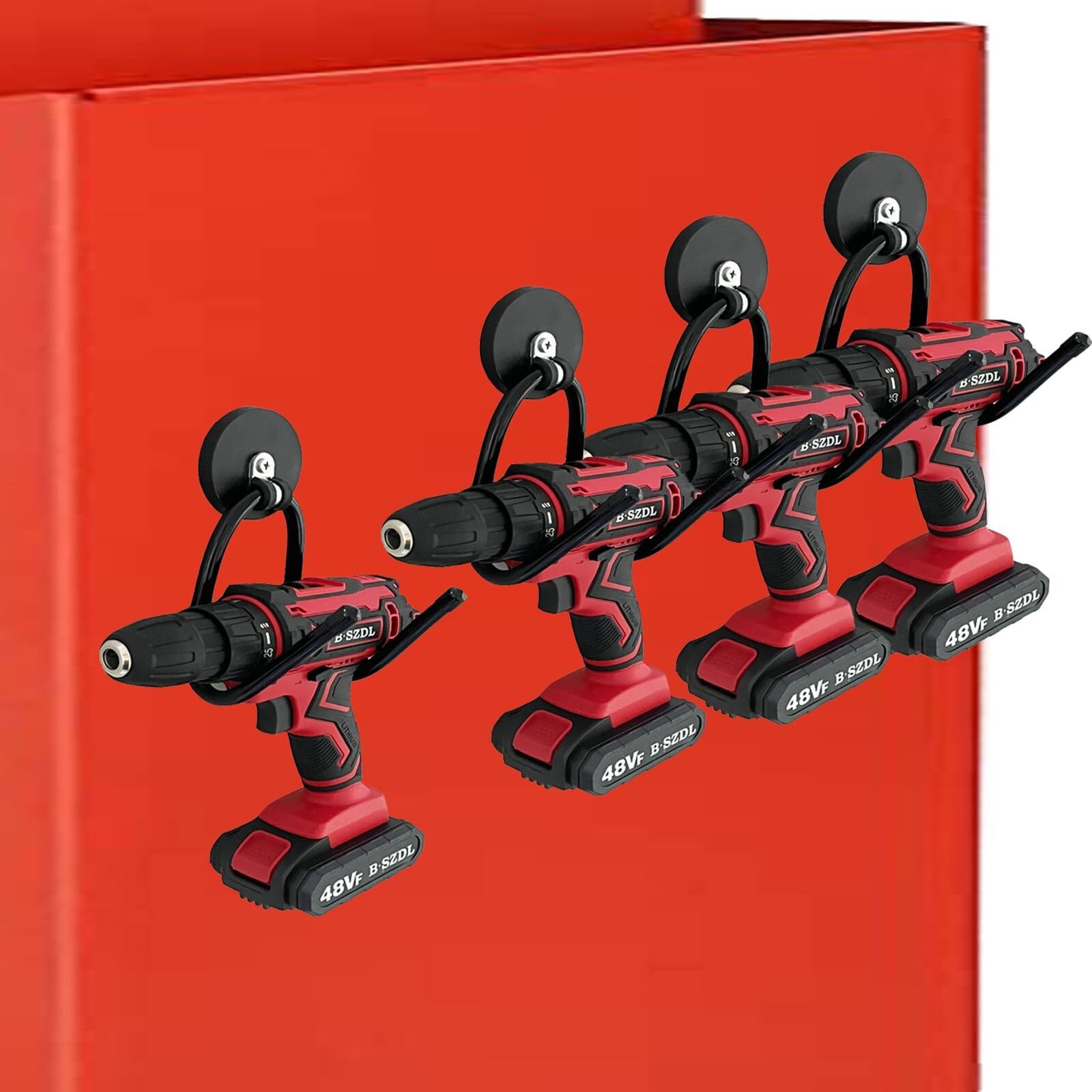 4 Pack Strong Garage Magnetic Hooks, Power Tool Organizer Rack, Heavy Duty St...