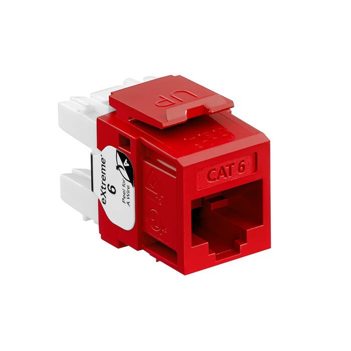 Leviton 61110-RC6 Extreme Category 6 UTP Quickport Jack Crimson