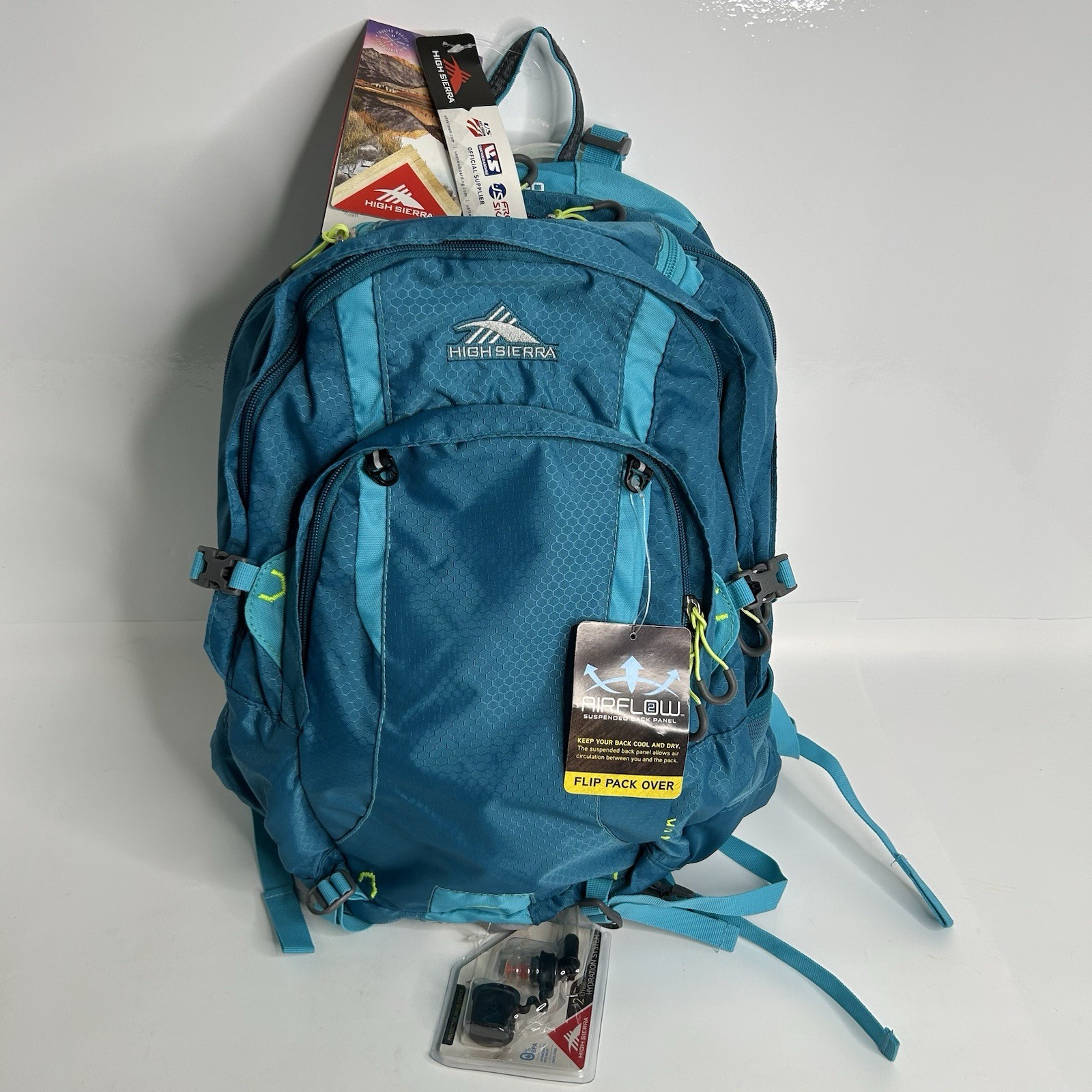High Sierra Lenok 22 Backpack With 2L Hydration System Teal Blue - Brand New