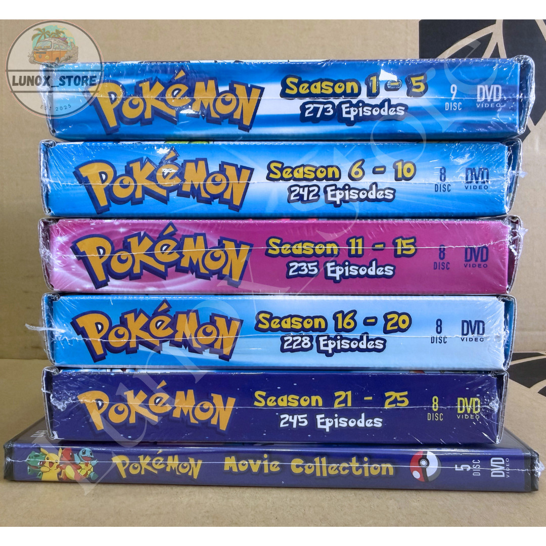 Pokemon DVD Complete Series All Region NEW Season 1-25+23 Movies English Version