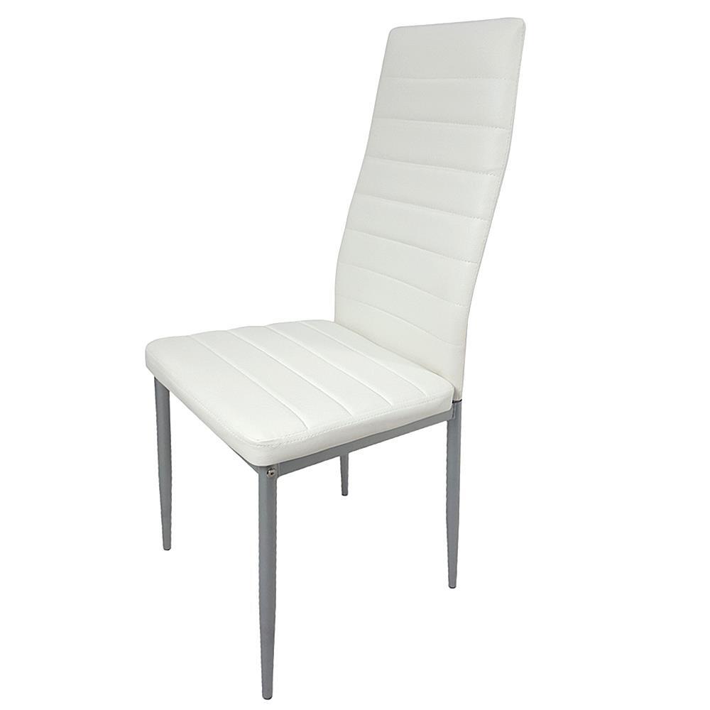 Set of 4 Dining Room Chairs Kitchen Chairs PU Leather Breakfast Furniture White