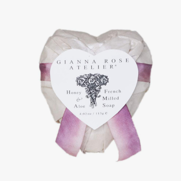 Caswell-Massey Gianna Rose Heart Shape Soap 2 Bars French Milled  Honey Aloe NEW