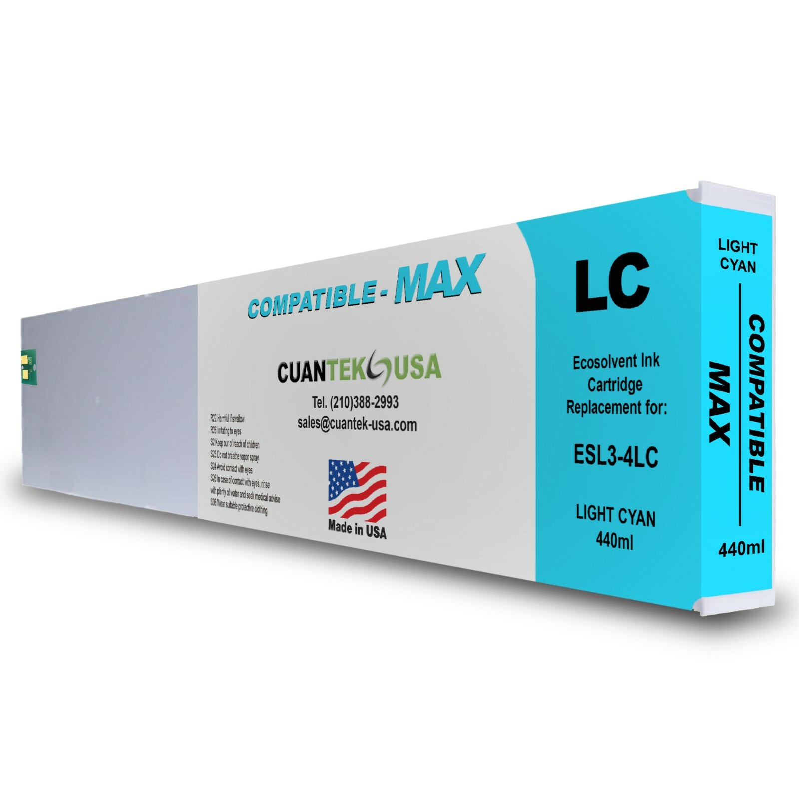 Roland Ecosol MAX compatible LIGHT CYAN ink 440ml cartridge ESL3-4LC *MADE IN US