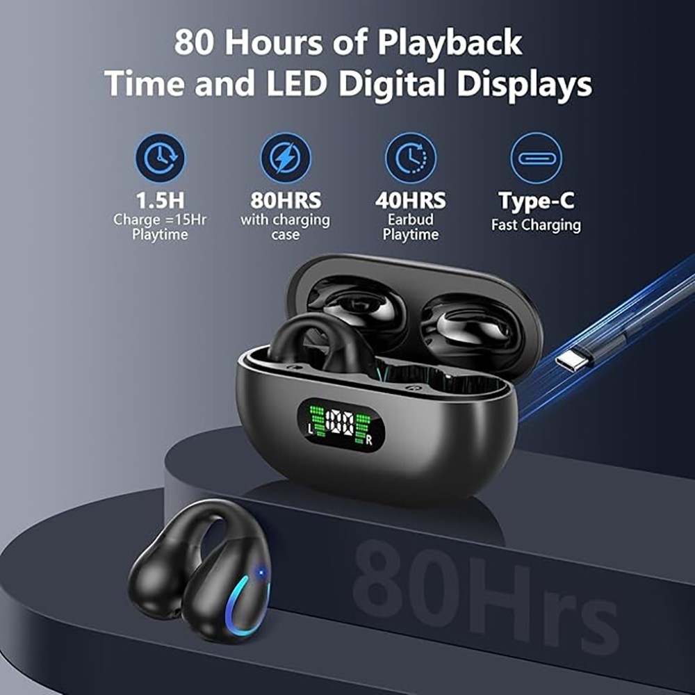 Wireless Bluetooth Earbuds with LED Display Charging Case for iPhone & Android