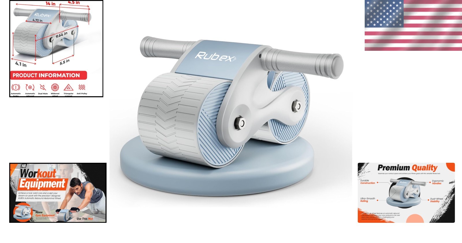 Rebound Ab Roller Wheel for Core Strength - Compact Home Gym Equipment